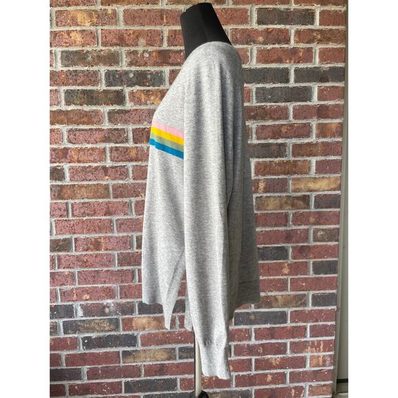 Another Love Gray Rainbow Sweater - side slits - size XL - Picture 4 of 9